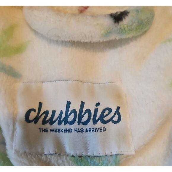 Chubbies Men's Tropical Bird Plush Calf-Length Robe With Tie - Picture 3 of 3